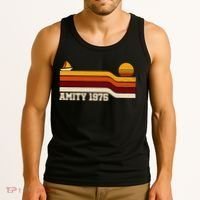 Amity 1975 Retro Sunset Sailboat Coastal Vibes Tank Top thumb 3