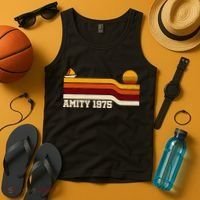 Amity 1975 Retro Sunset Sailboat Coastal Vibes Tank Top thumb 4
