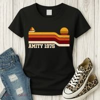 Amity 1975 Retro Sunset Sailboat Coastal Vibes Women's T-Shirt thumb 3