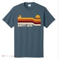 Amity 1975 Retro Sunset Sailboat Coastal Vibes T-Shirt thumb 0