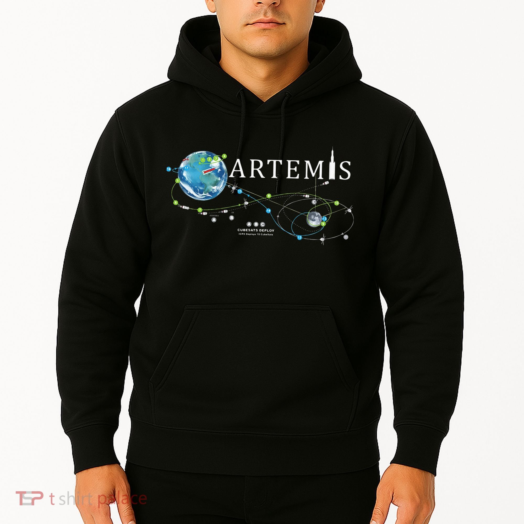 Artemis 1 Route Map SLS Rocket Launch Mission To The Moon Hoodie
