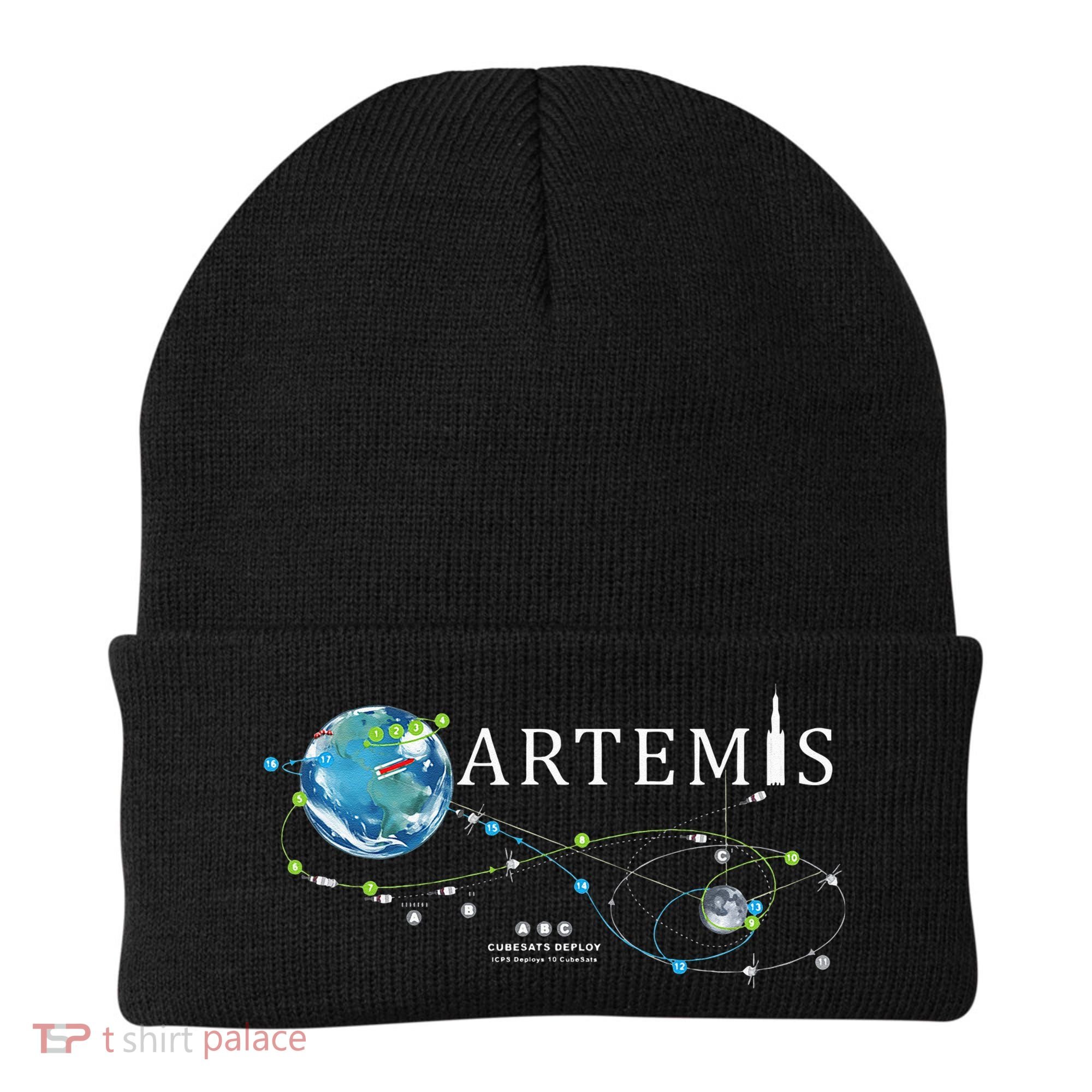 Artemis 1 Route Map SLS Rocket Launch Mission To The Moon Beanie