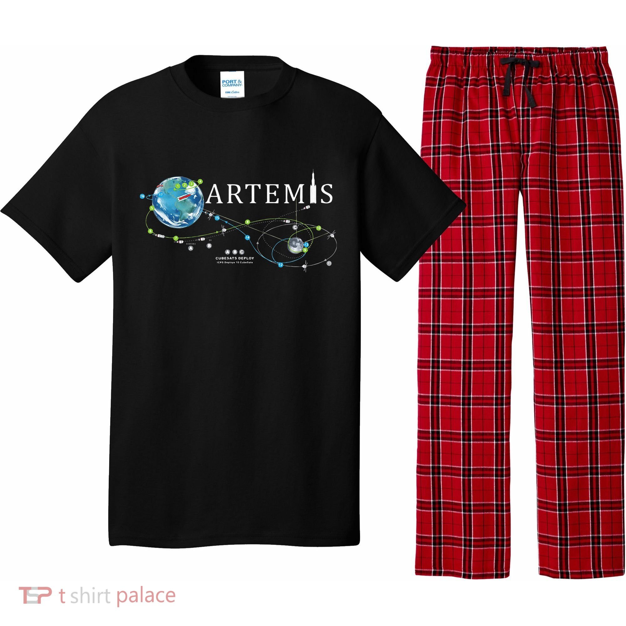 Artemis 1 Route Map SLS Rocket Launch Mission To The Moon Pajama Set