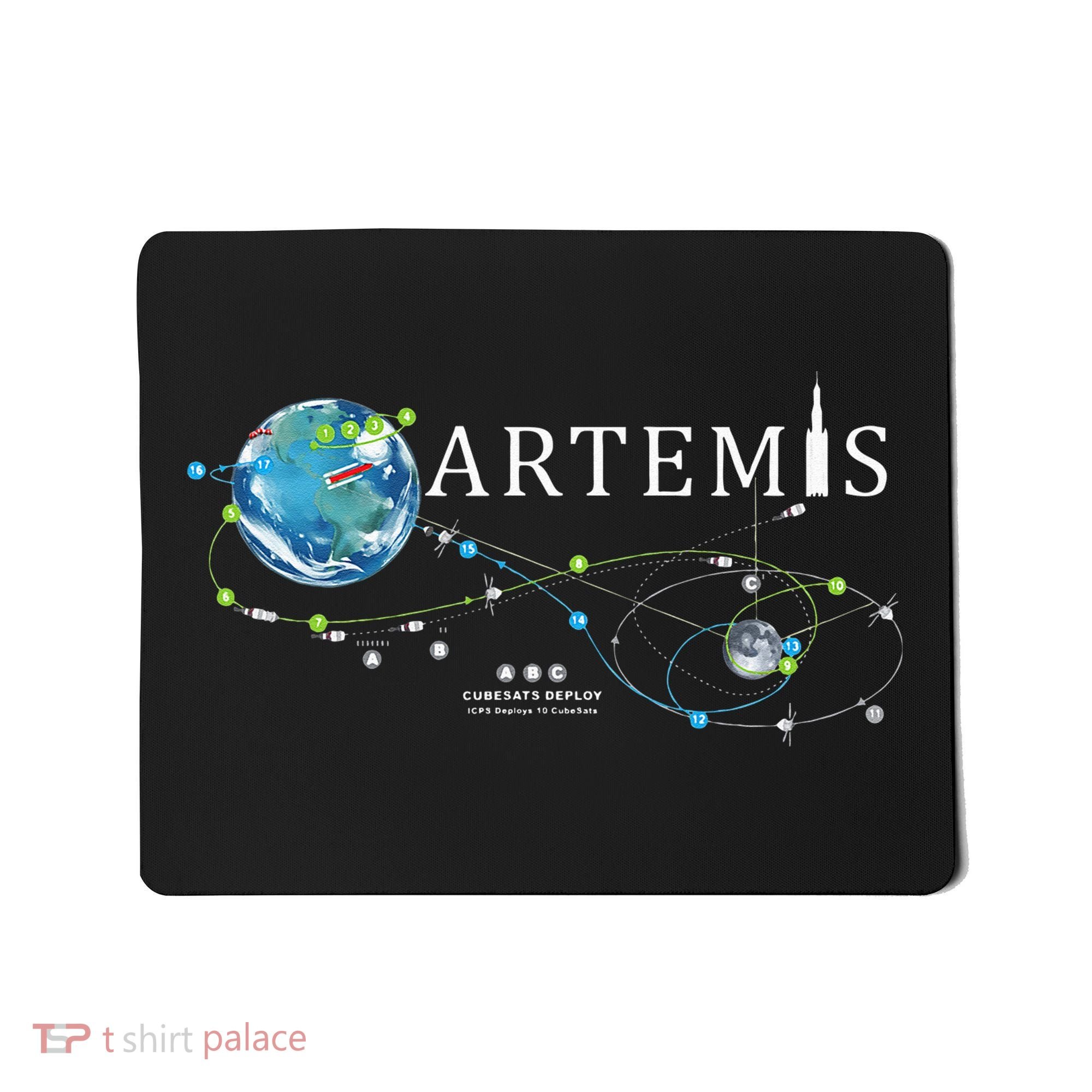 Artemis 1 Route Map SLS Rocket Launch Mission To The Moon Mousepad