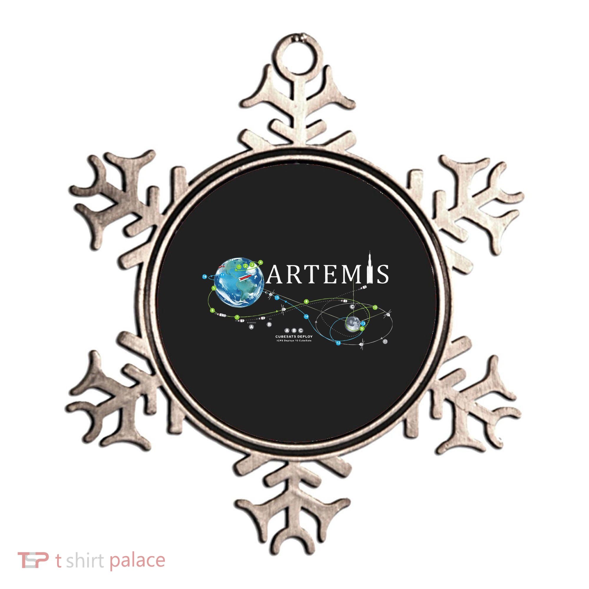 Artemis 1 Route Map SLS Rocket Launch Mission To The Moon Ornament