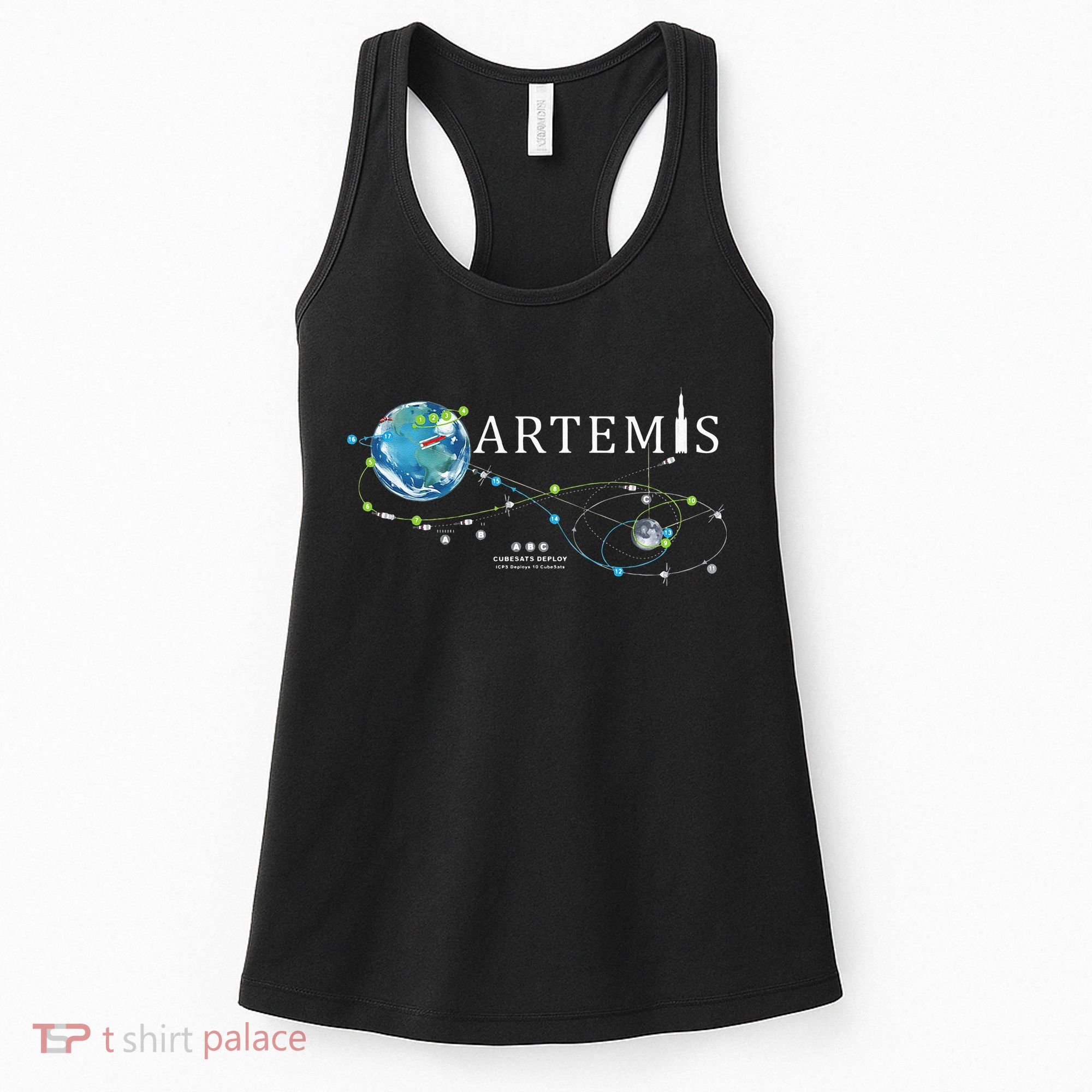 Artemis 1 Route Map SLS Rocket Launch Mission To The Moon Women's Tank Top