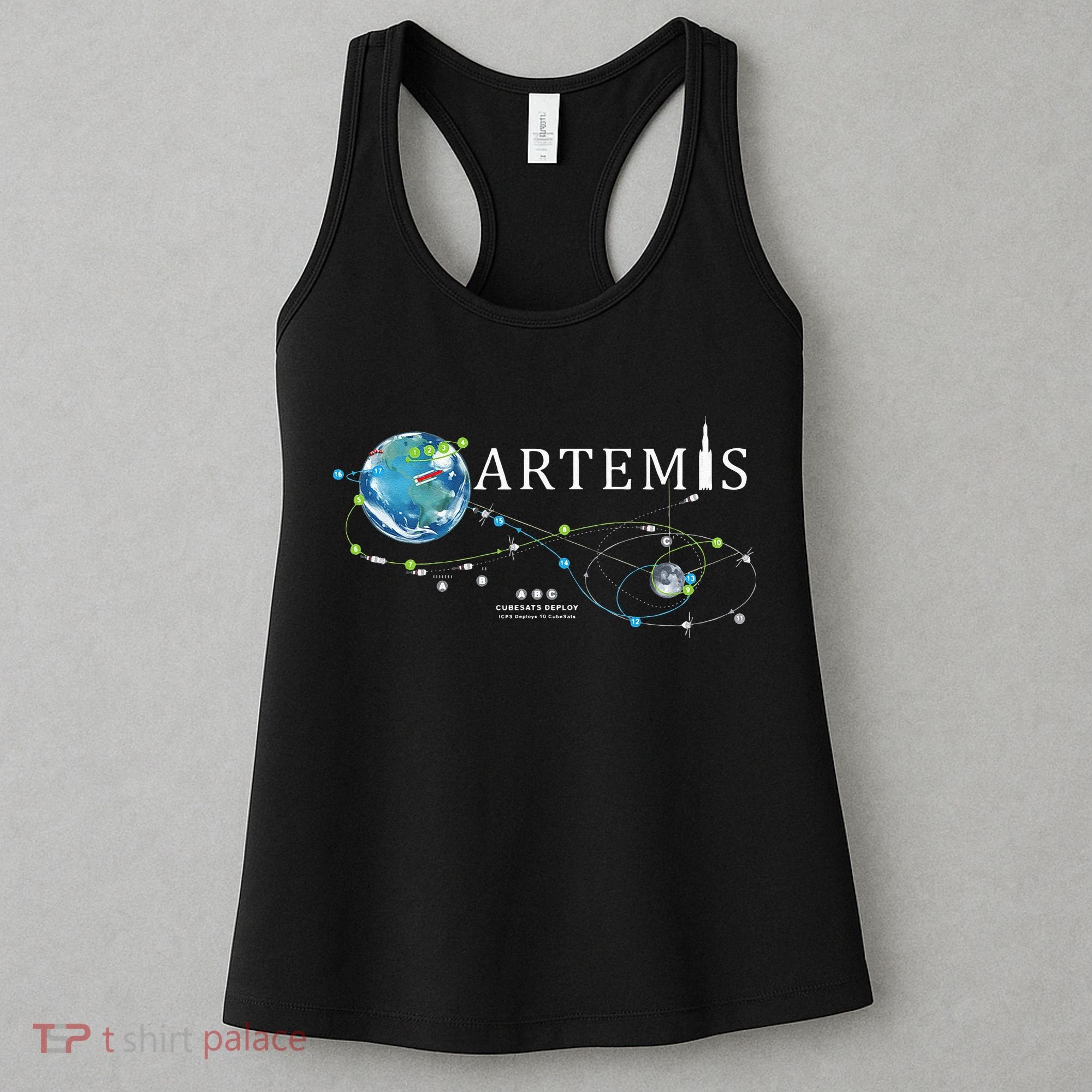 Artemis 1 Route Map SLS Rocket Launch Mission To The Moon Women's Tank Top