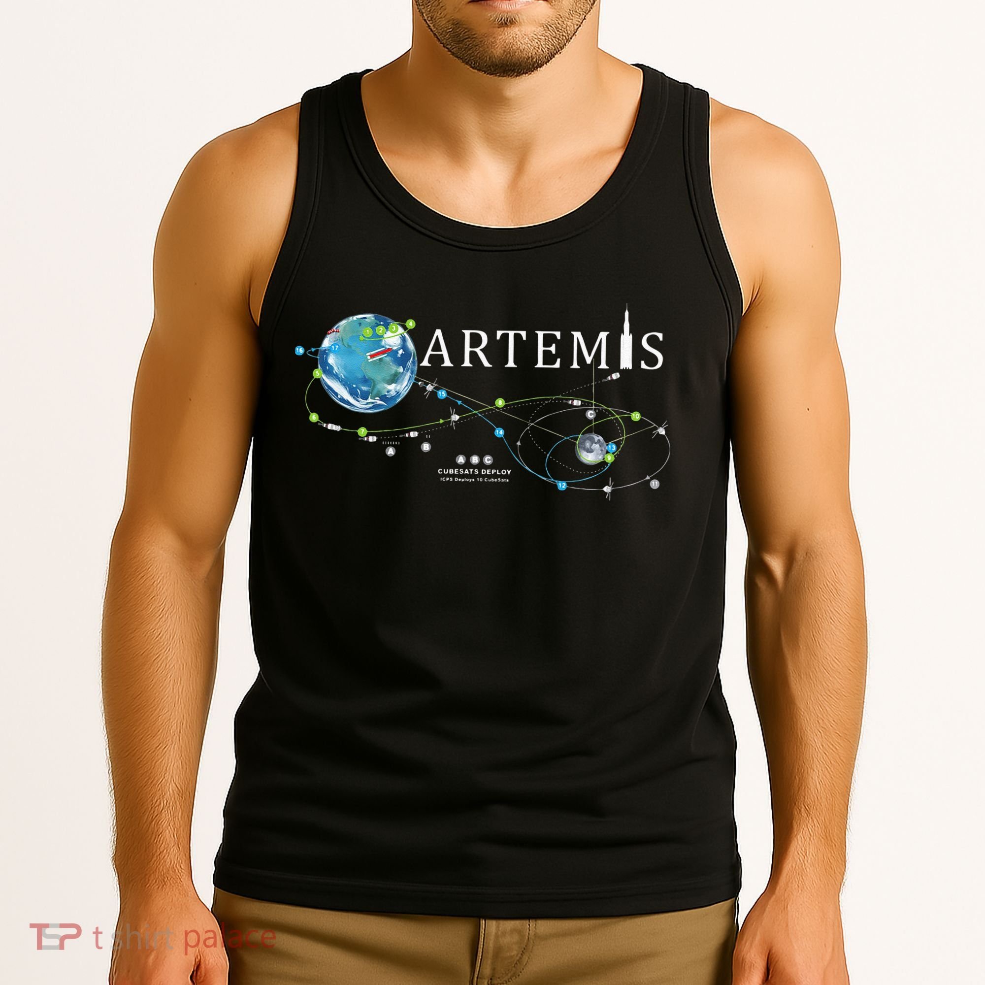 Artemis 1 Route Map SLS Rocket Launch Mission To The Moon Tank Top