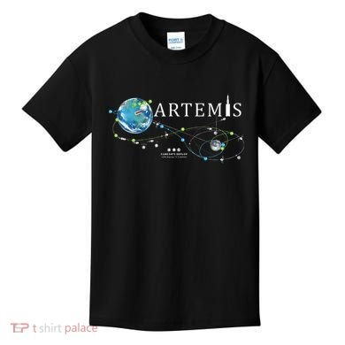 Artemis 1 Route Map SLS Rocket Launch Mission To The Moon Kids T-Shirt