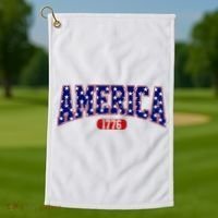 America 1776 Retro 4th Of July Independence Day  Golf Towel thumb 1