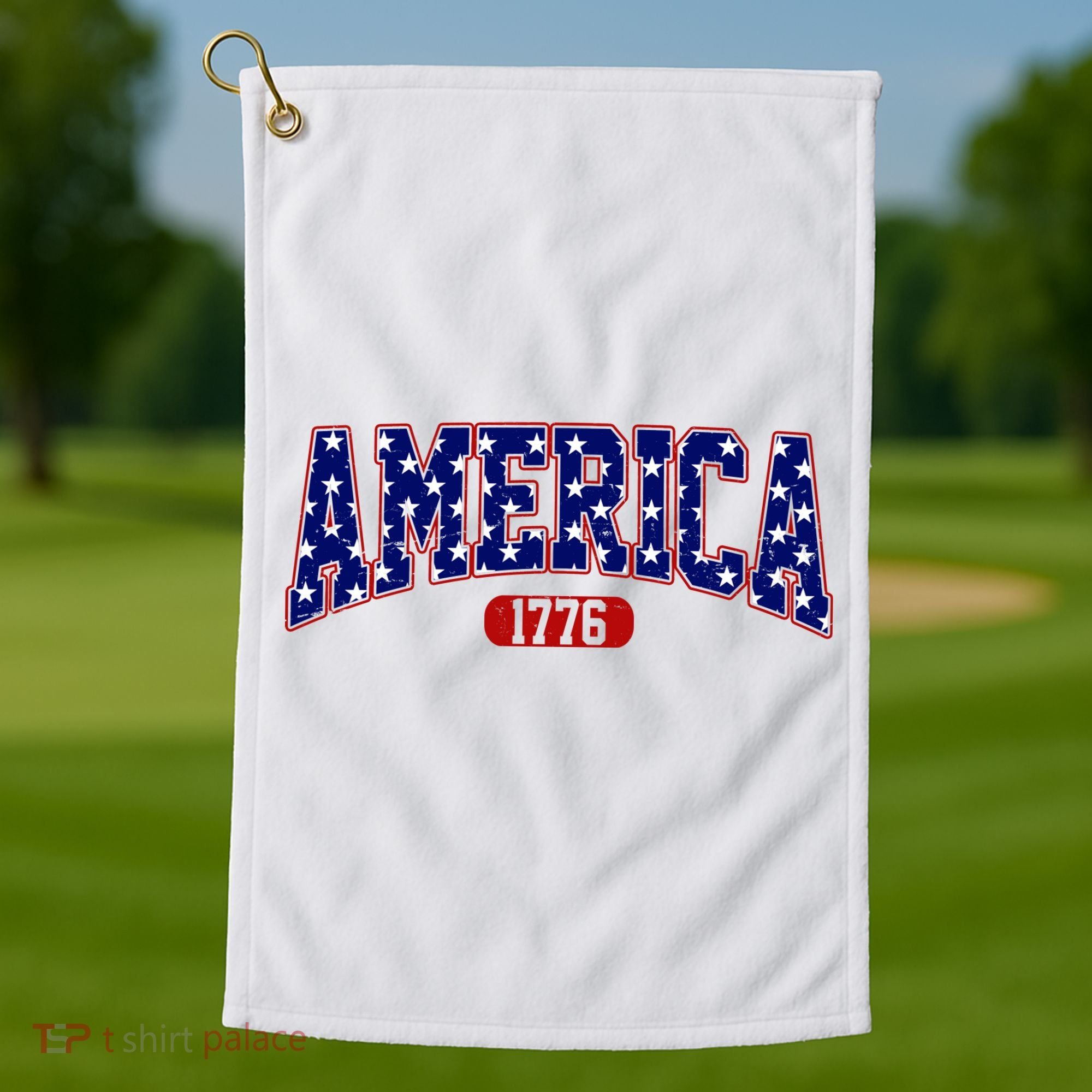 America 1776 Retro 4th Of July Independence Day  Golf Towel