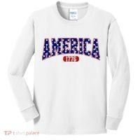 America 1776 Retro 4th Of July Independence Day  Kids Long Sleeve Shirt thumb 0