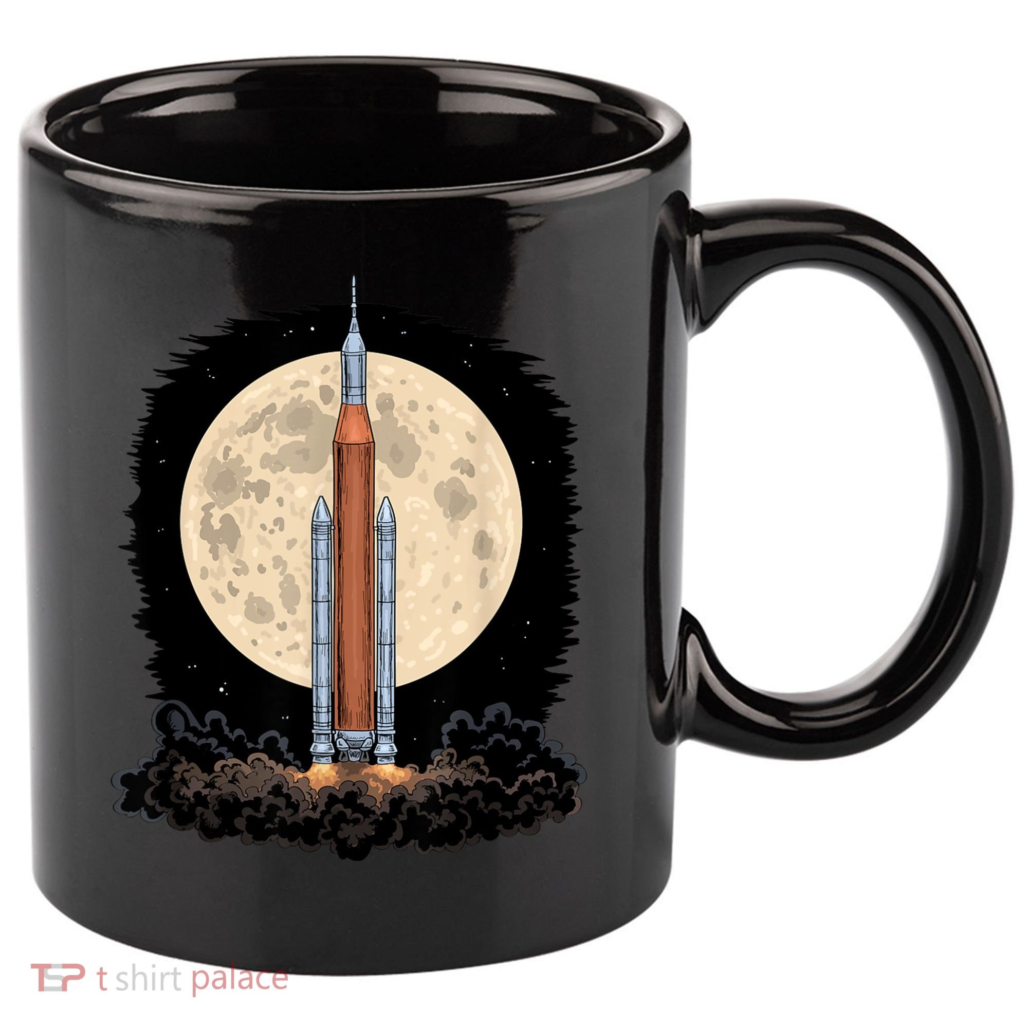 Artemis 1 SLS Rocket Launch Mission To The Moon And Beyond 11oz C Handle Ceramic Mug