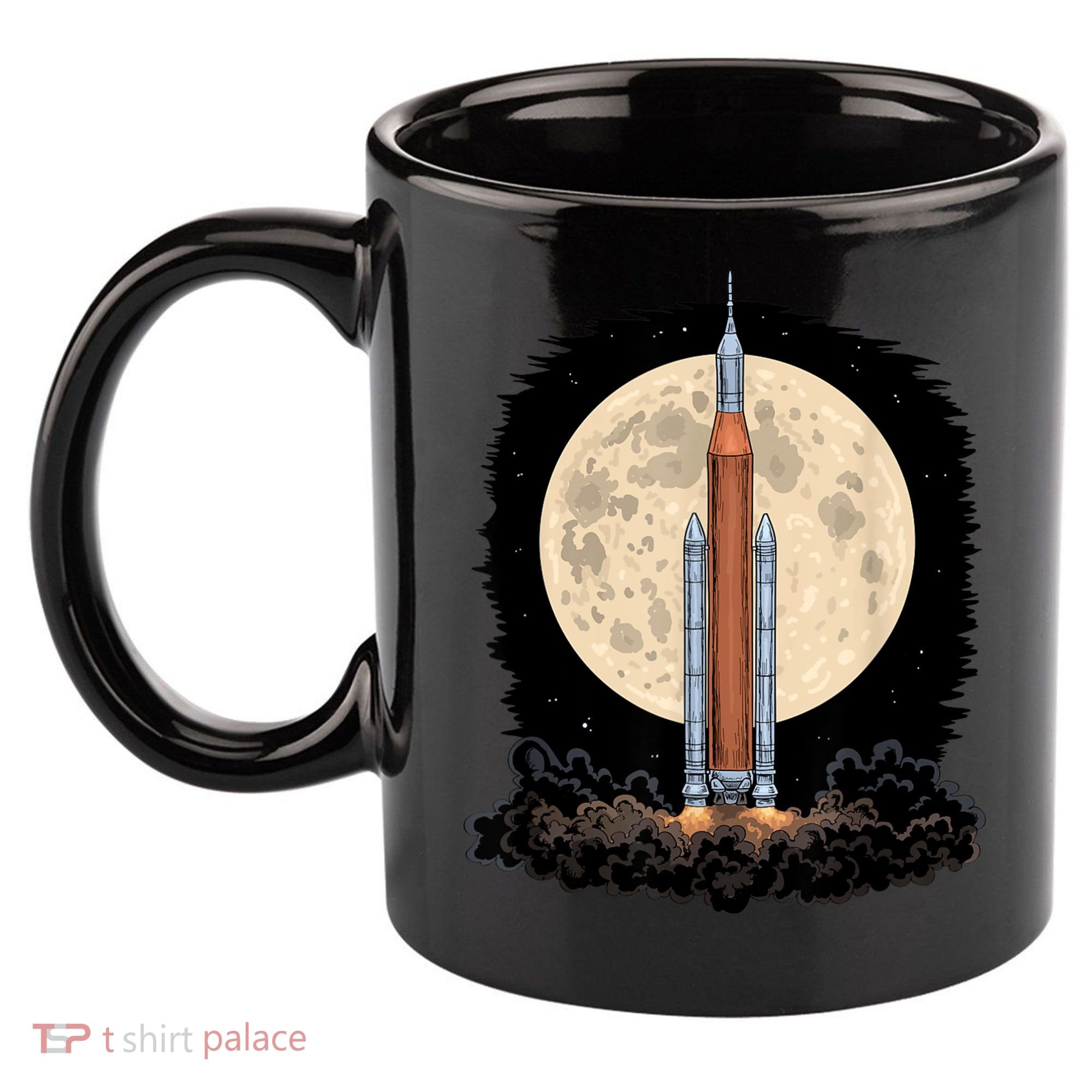 Artemis 1 SLS Rocket Launch Mission To The Moon And Beyond 11oz C Handle Ceramic Mug