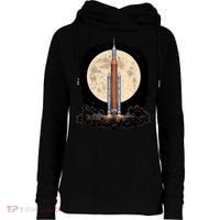 Artemis 1 SLS Rocket Launch Mission To The Moon And Beyond Womens Funnel Neck Pullover Hood thumb 0