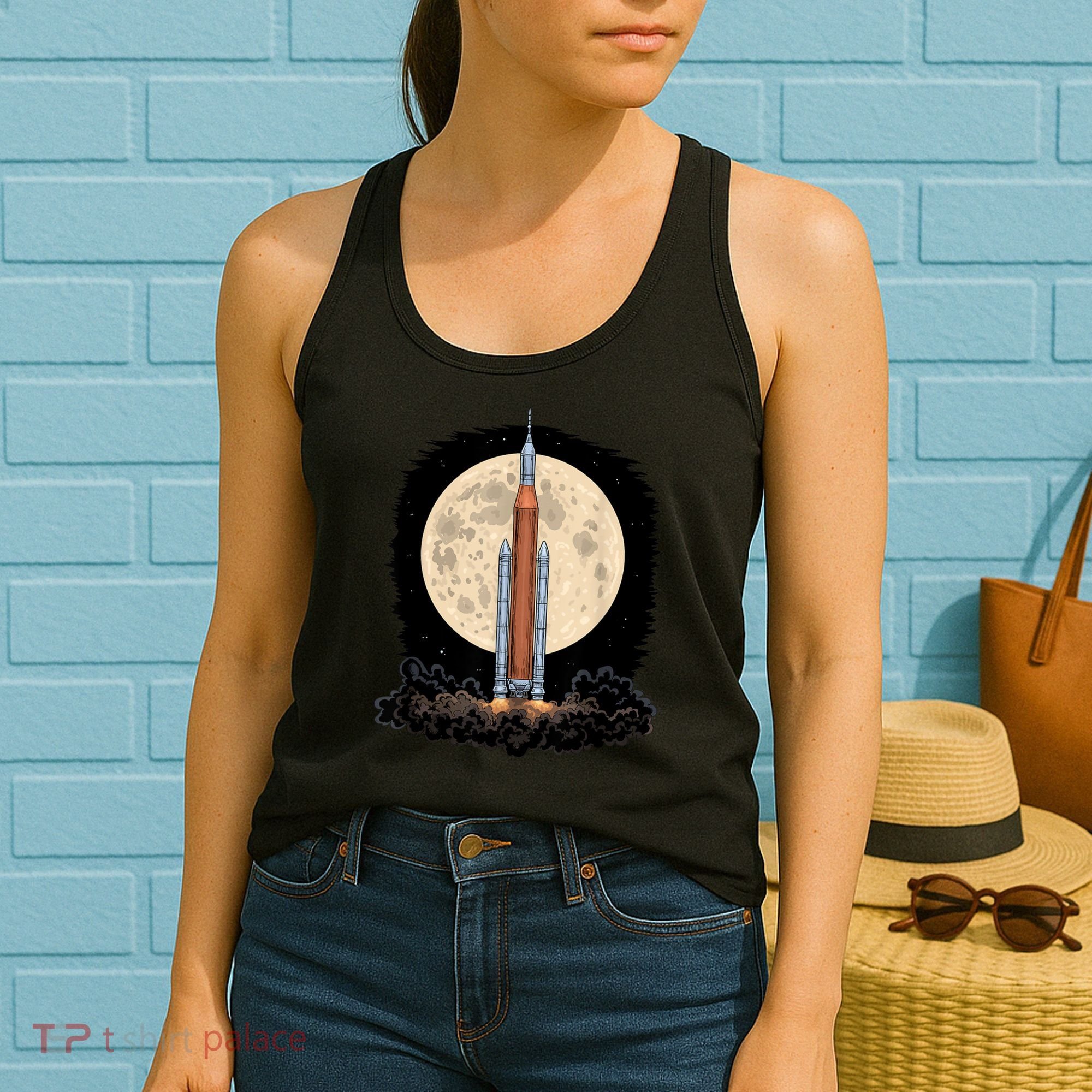 Artemis 1 SLS Rocket Launch Mission To The Moon And Beyond Women's Tank Top