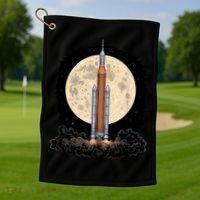 Artemis 1 SLS Rocket Launch Mission To The Moon And Beyond Golf Towel thumb 1