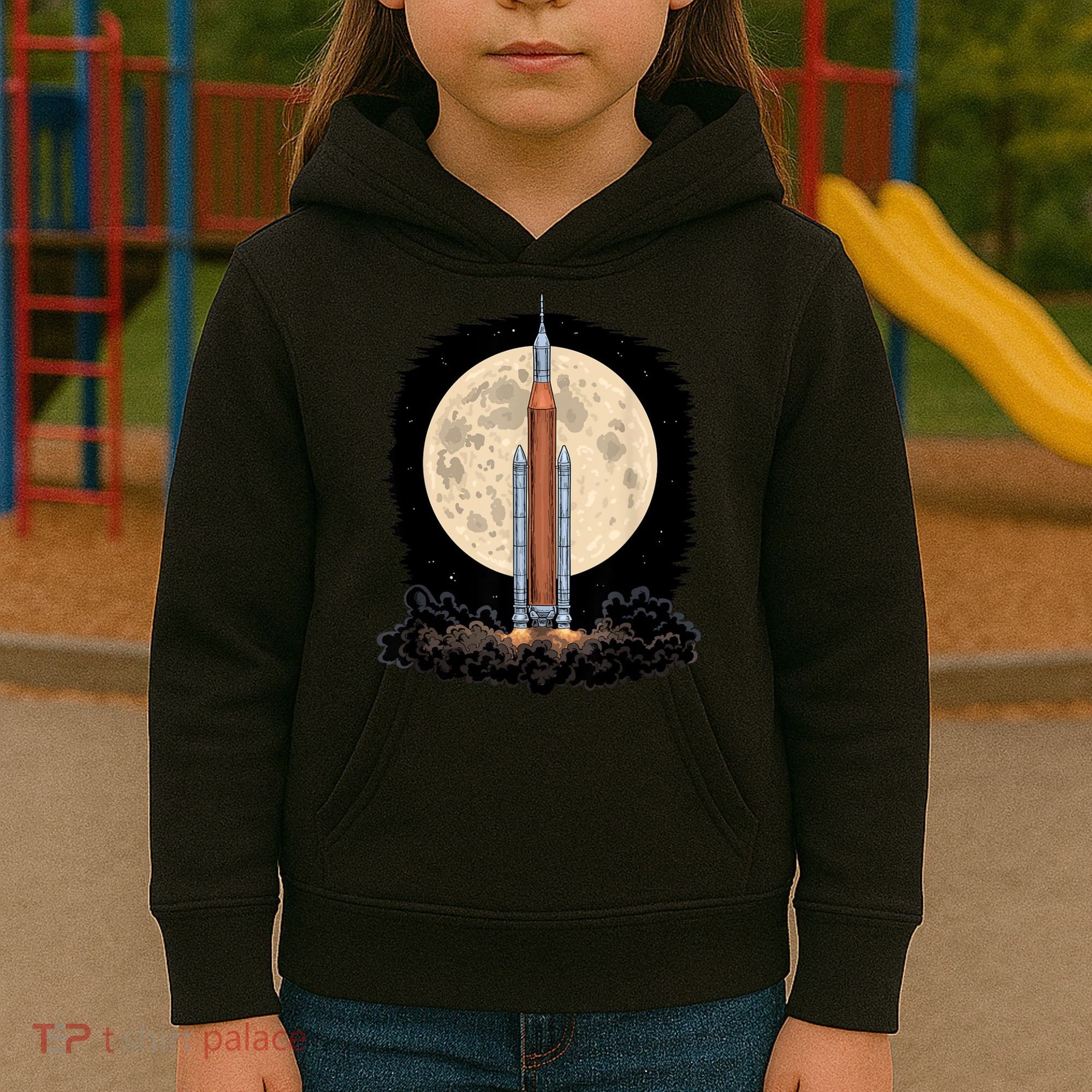 Artemis 1 SLS Rocket Launch Mission To The Moon And Beyond Kids Hoodie