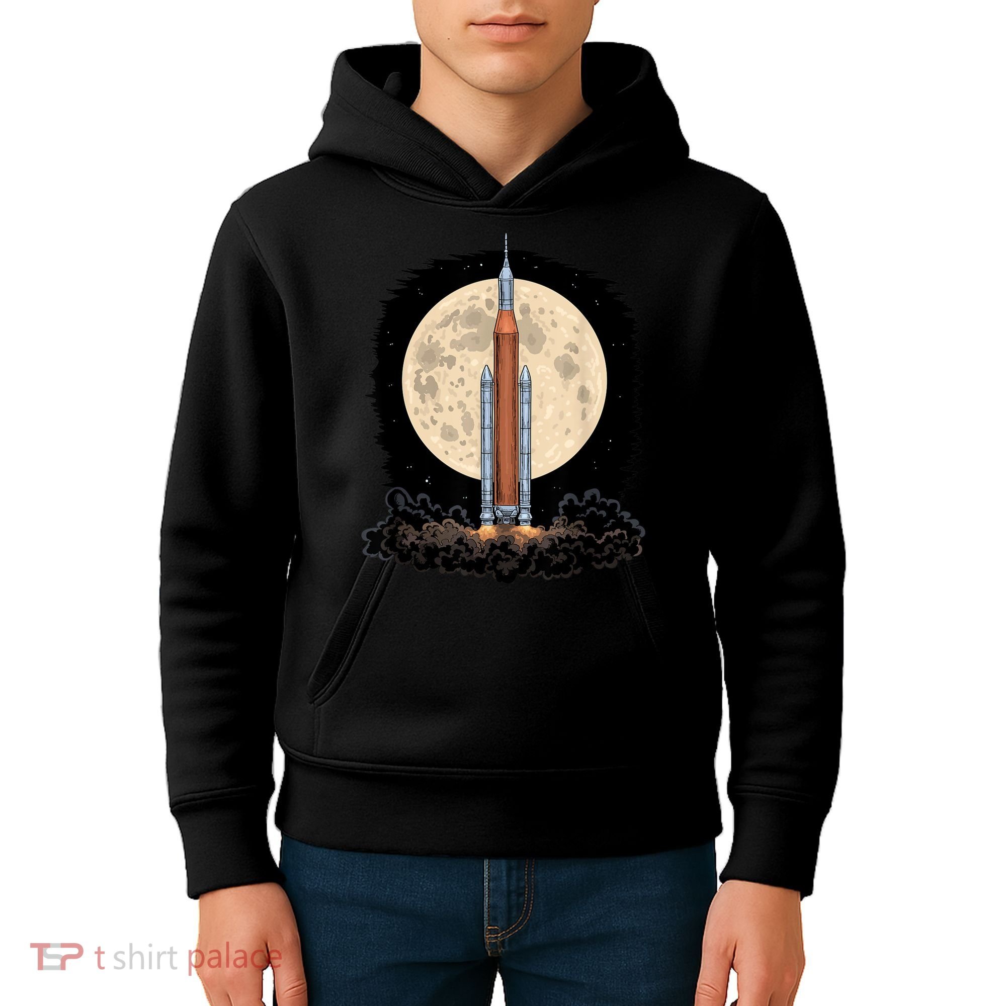 Artemis 1 SLS Rocket Launch Mission To The Moon And Beyond Kids Hoodie