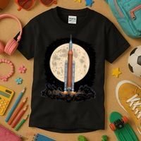 Artemis 1 SLS Rocket Launch Mission To The Moon And Beyond Kids T-Shirt thumb 3