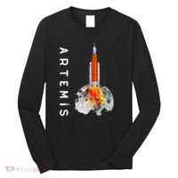 Artemis 1 SLS Rocket Launch Mission To The Moon And Beyond Long Sleeve Shirt thumb 0