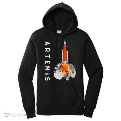 Artemis 1 SLS Rocket Launch Mission To The Moon And Beyond Women's Hoodie