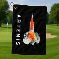 Artemis 1 SLS Rocket Launch Mission To The Moon And Beyond Golf Towel thumb 1