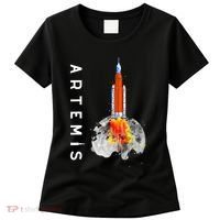 Artemis 1 SLS Rocket Launch Mission To The Moon And Beyond Women's T-Shirt thumb 0