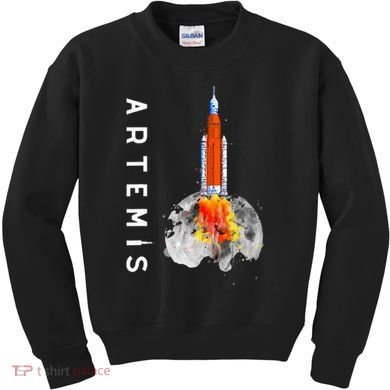Artemis 1 SLS Rocket Launch Mission To The Moon And Beyond Kids Sweatshirt
