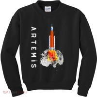 Artemis 1 SLS Rocket Launch Mission To The Moon And Beyond Kids Sweatshirt thumb 0
