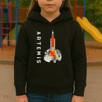Artemis 1 SLS Rocket Launch Mission To The Moon And Beyond Kids Hoodie thumb 3