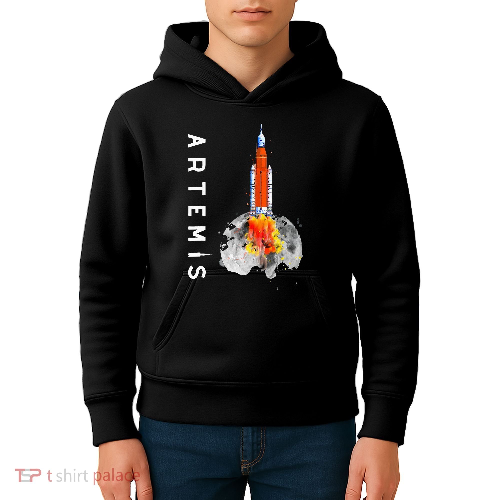 Artemis 1 SLS Rocket Launch Mission To The Moon And Beyond Kids Hoodie
