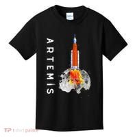 Artemis 1 SLS Rocket Launch Mission To The Moon And Beyond Kids T-Shirt thumb 0