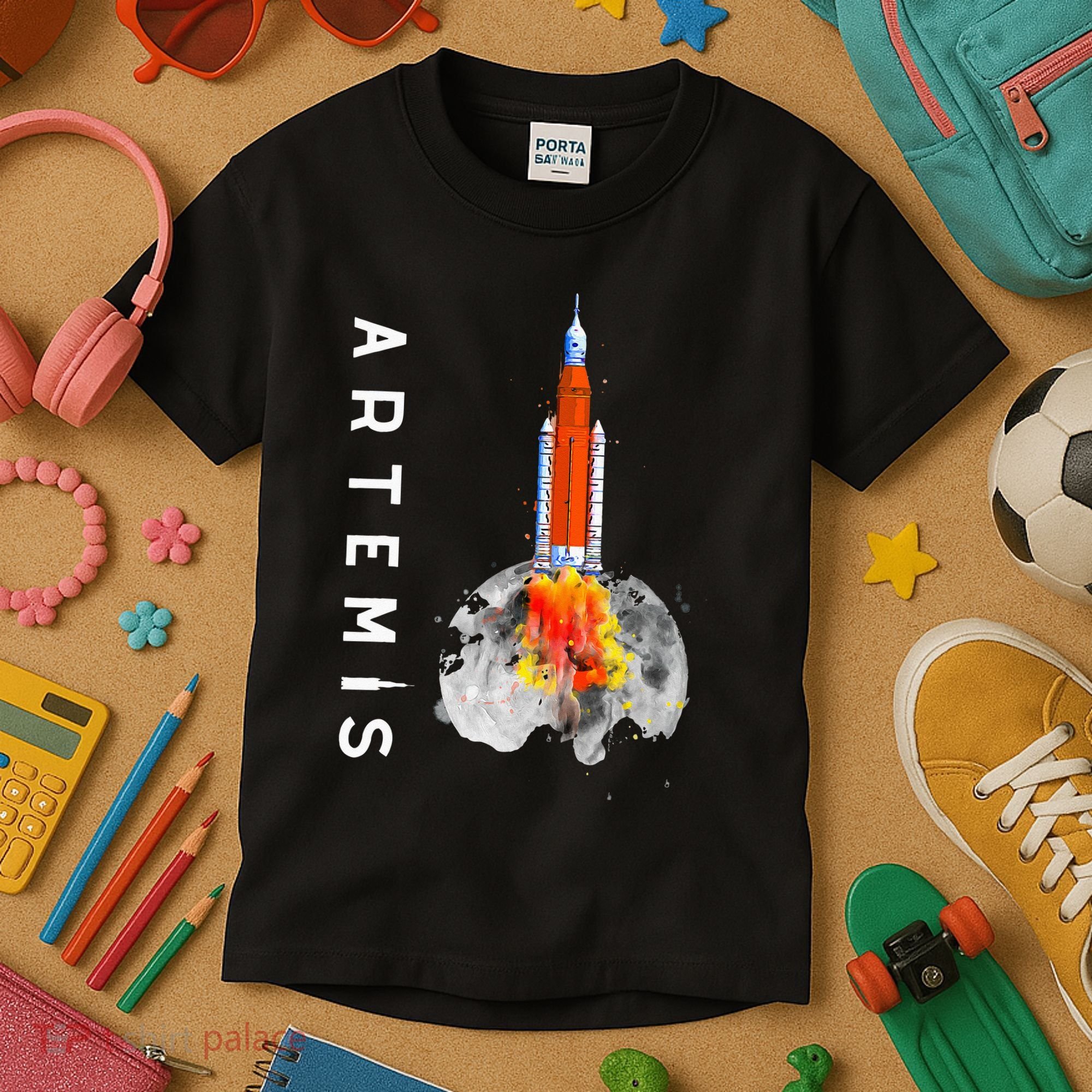 Artemis 1 SLS Rocket Launch Mission To The Moon And Beyond Kids T-Shirt