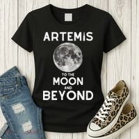Artemis 1 SLS Rocket Launch Mission To The Moon And Beyond Women's T-Shirt thumb 3