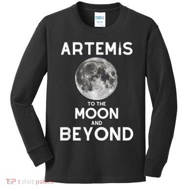 Artemis 1 SLS Rocket Launch Mission To The Moon And Beyond Kids Long Sleeve Shirt