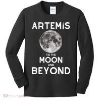 Artemis 1 SLS Rocket Launch Mission To The Moon And Beyond Kids Long Sleeve Shirt thumb 0