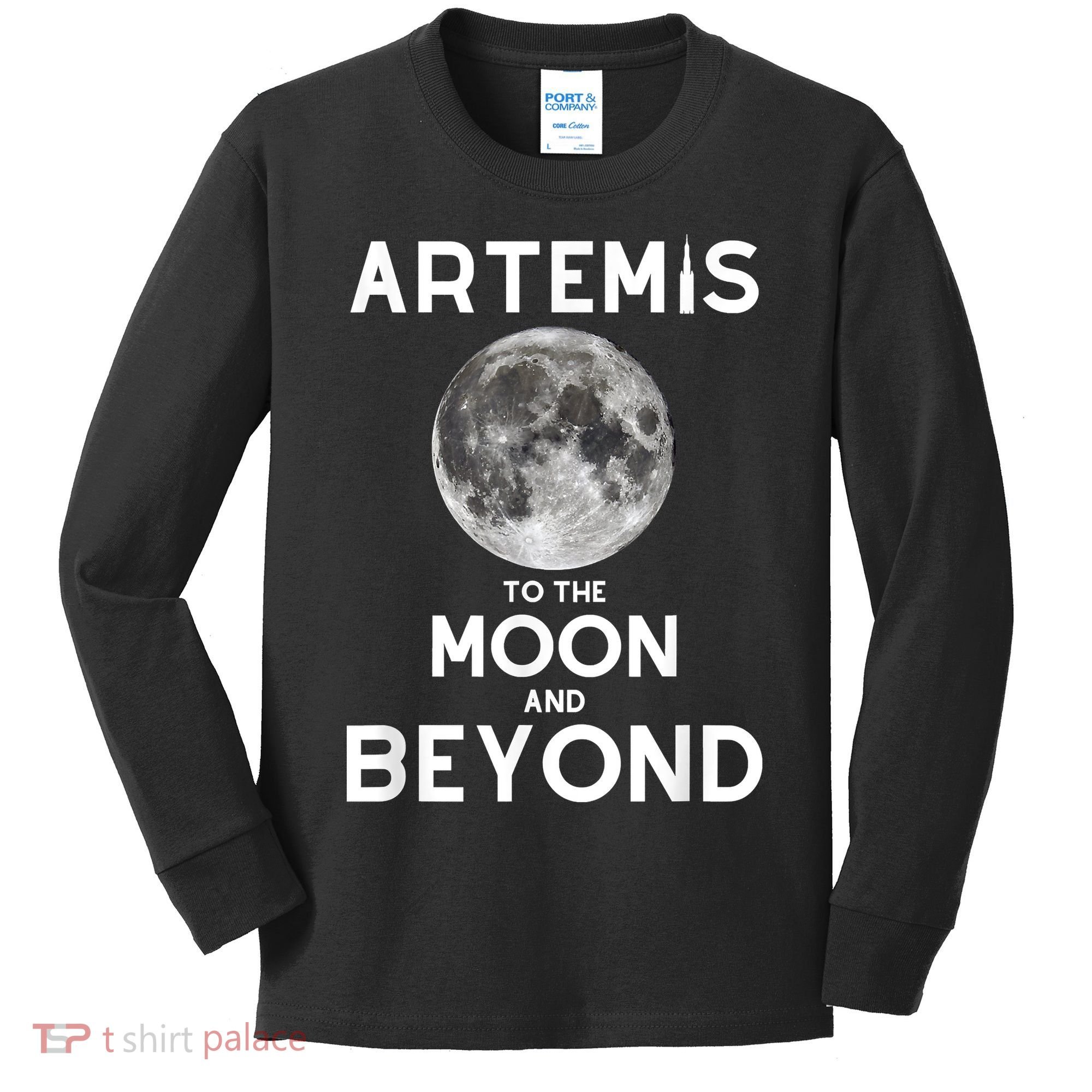 Artemis 1 SLS Rocket Launch Mission To The Moon And Beyond Kids Long Sleeve Shirt