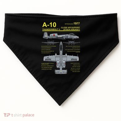 A 10 Thunderbolt Ii Warthog Military Jet Blueprint USA-Made Doggie Bandana