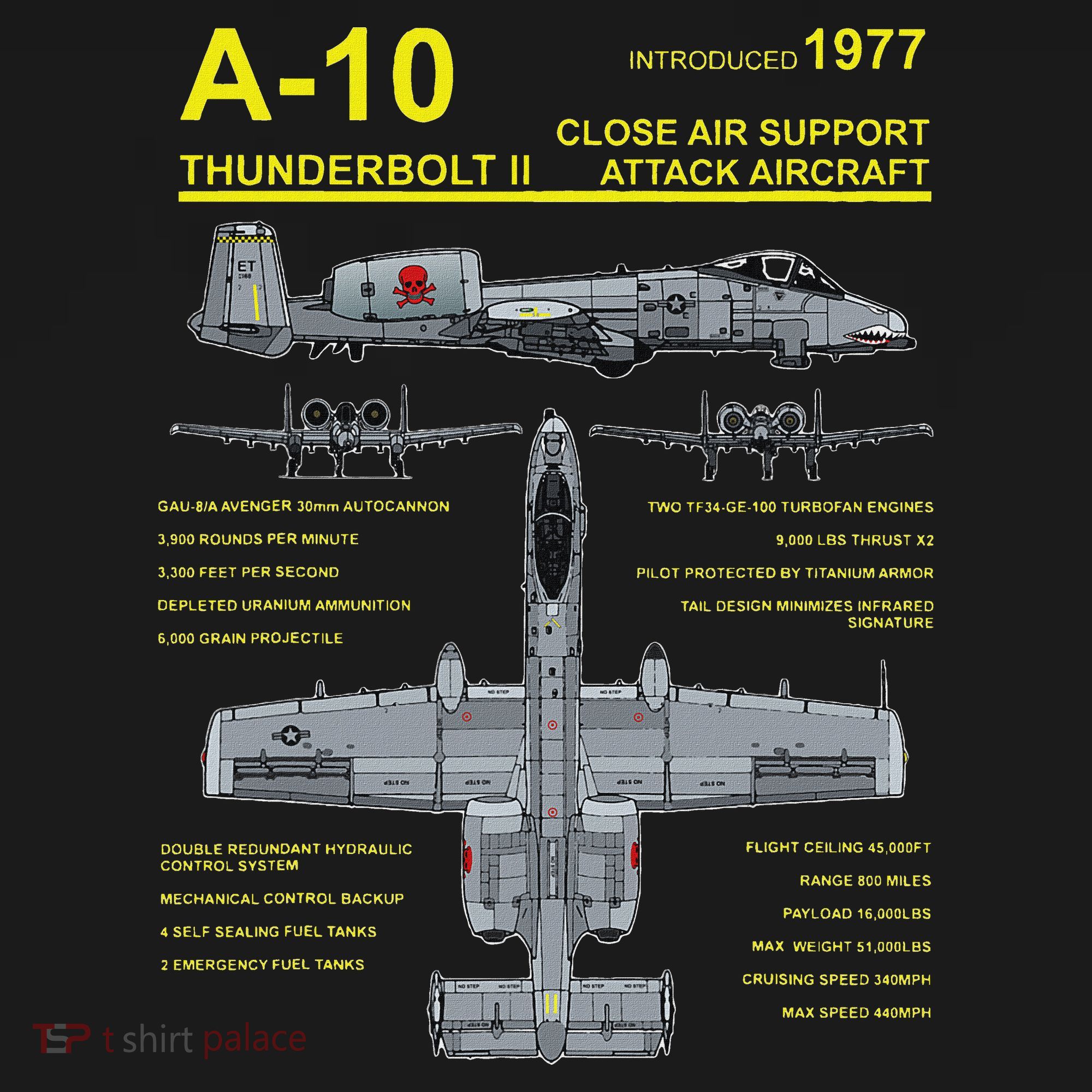 A 10 Thunderbolt Ii Warthog Military Jet Blueprint Hoodie