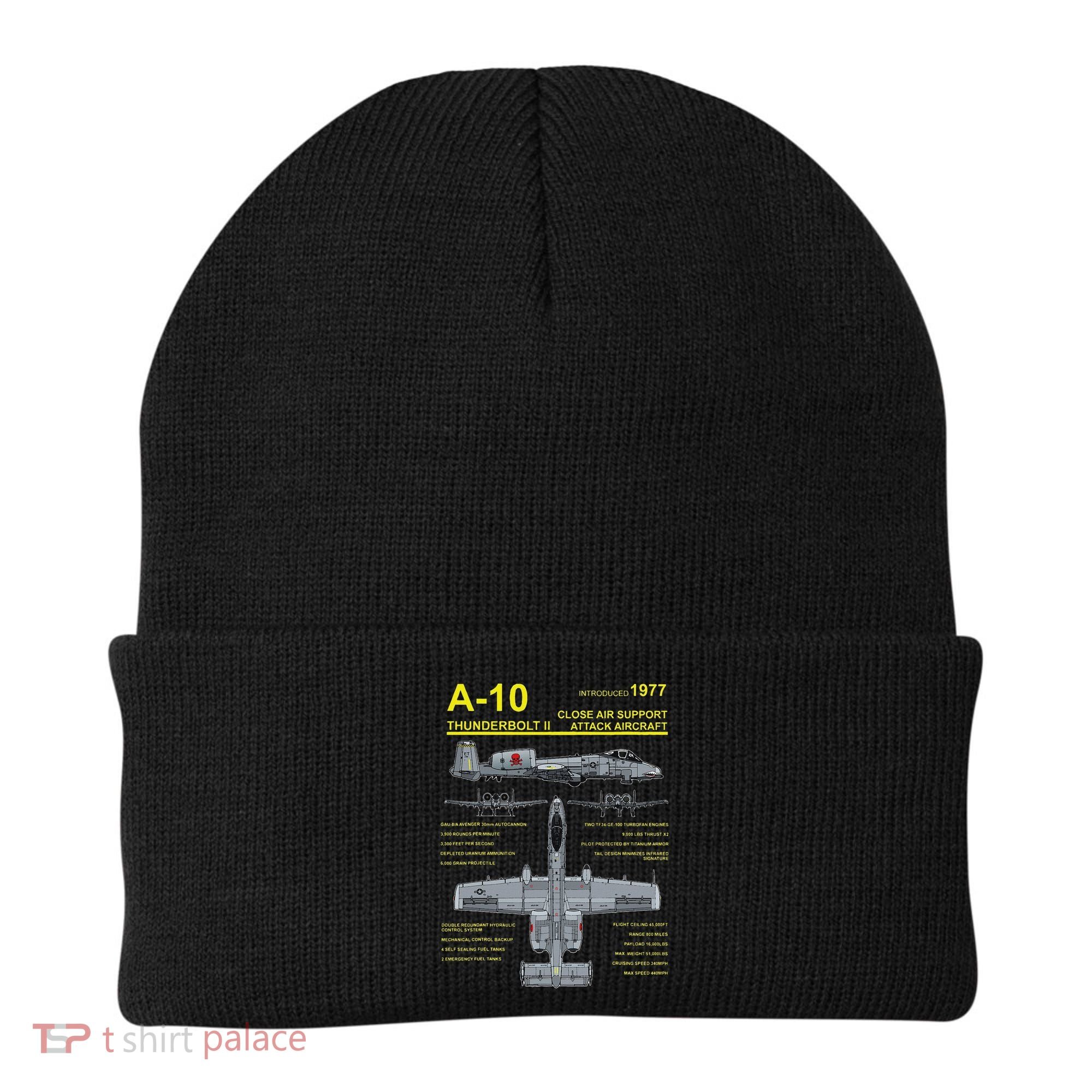 A 10 Thunderbolt Ii Warthog Military Jet Blueprint Beanie