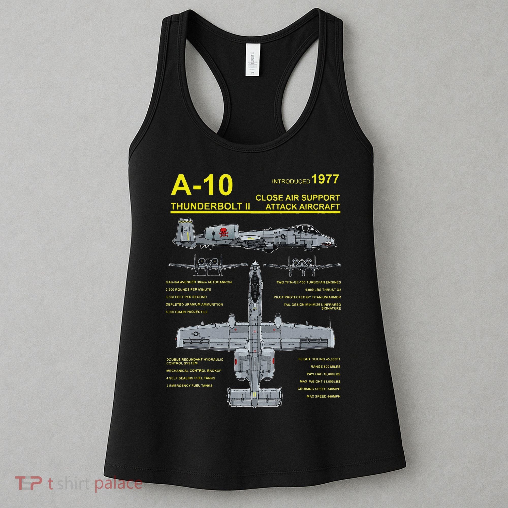A 10 Thunderbolt Ii Warthog Military Jet Blueprint Women's Tank Top