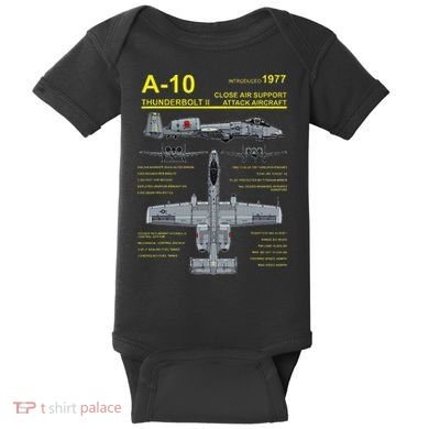 A 10 Thunderbolt Ii Warthog Military Jet Blueprint Baby Bodysuit