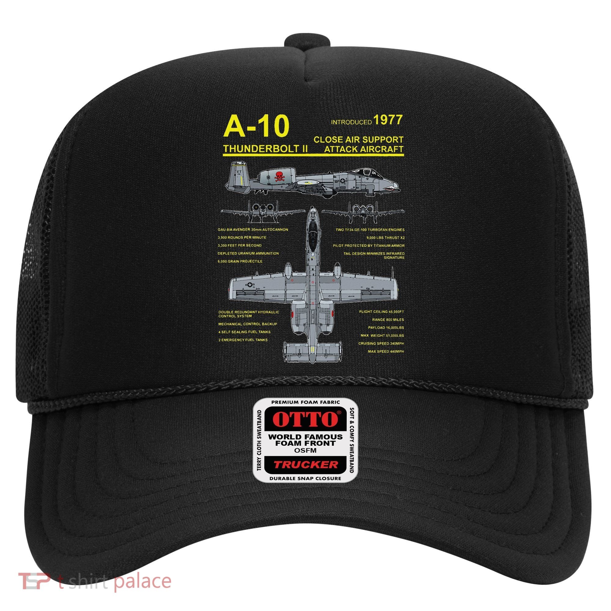 A 10 Thunderbolt Ii Warthog Military Jet Blueprint Hat