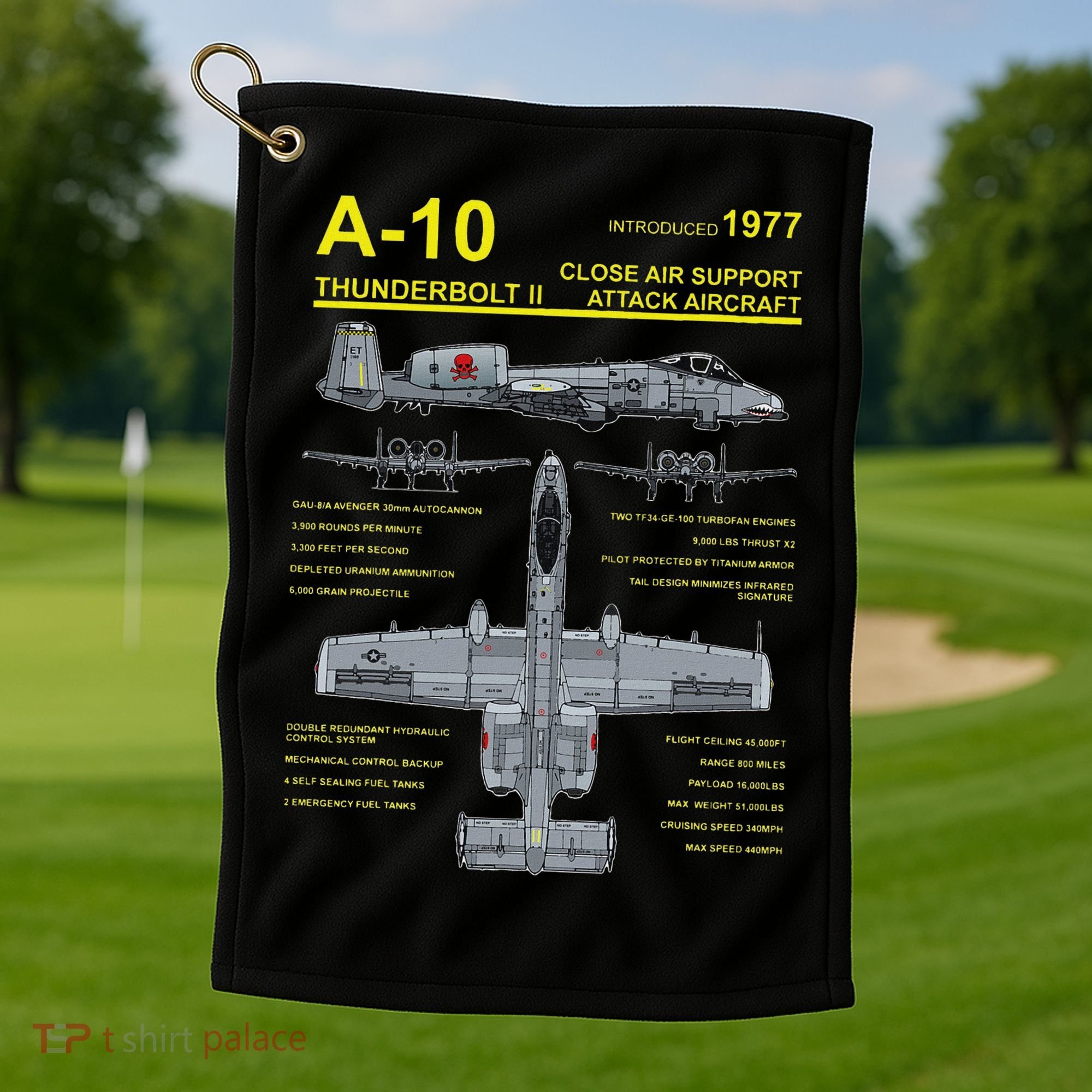 A 10 Thunderbolt Ii Warthog Military Jet Blueprint Golf Towel