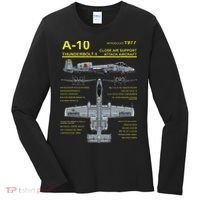 A 10 Thunderbolt Ii Warthog Military Jet Blueprint Women's Long Sleeve Shirt thumb 0