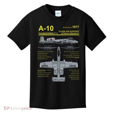 A 10 Thunderbolt Ii Warthog Military Jet Blueprint Kids T-Shirt