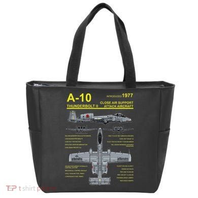 A 10 Thunderbolt Ii Warthog Military Jet Blueprint Tote Bag