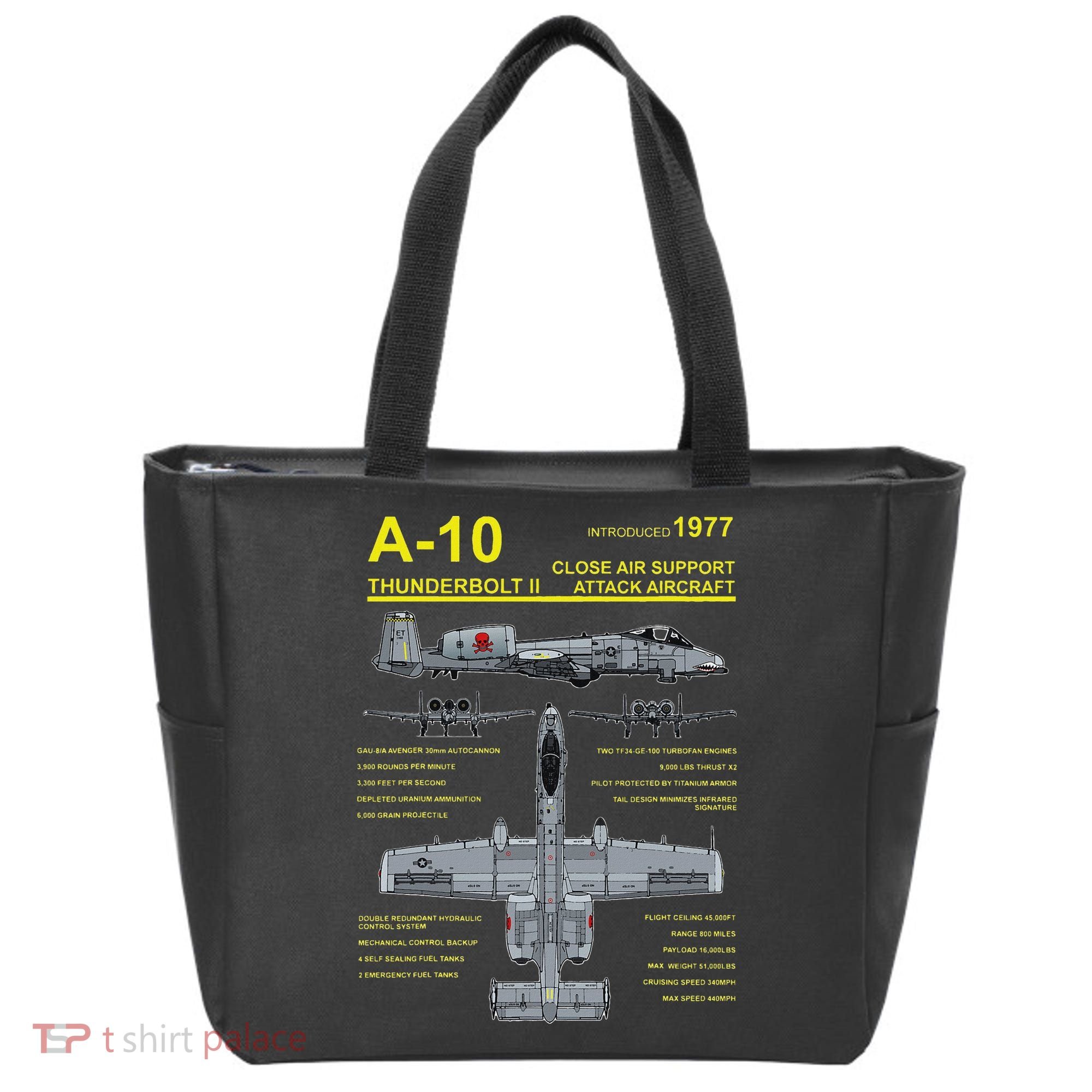 A 10 Thunderbolt Ii Warthog Military Jet Blueprint Tote Bag