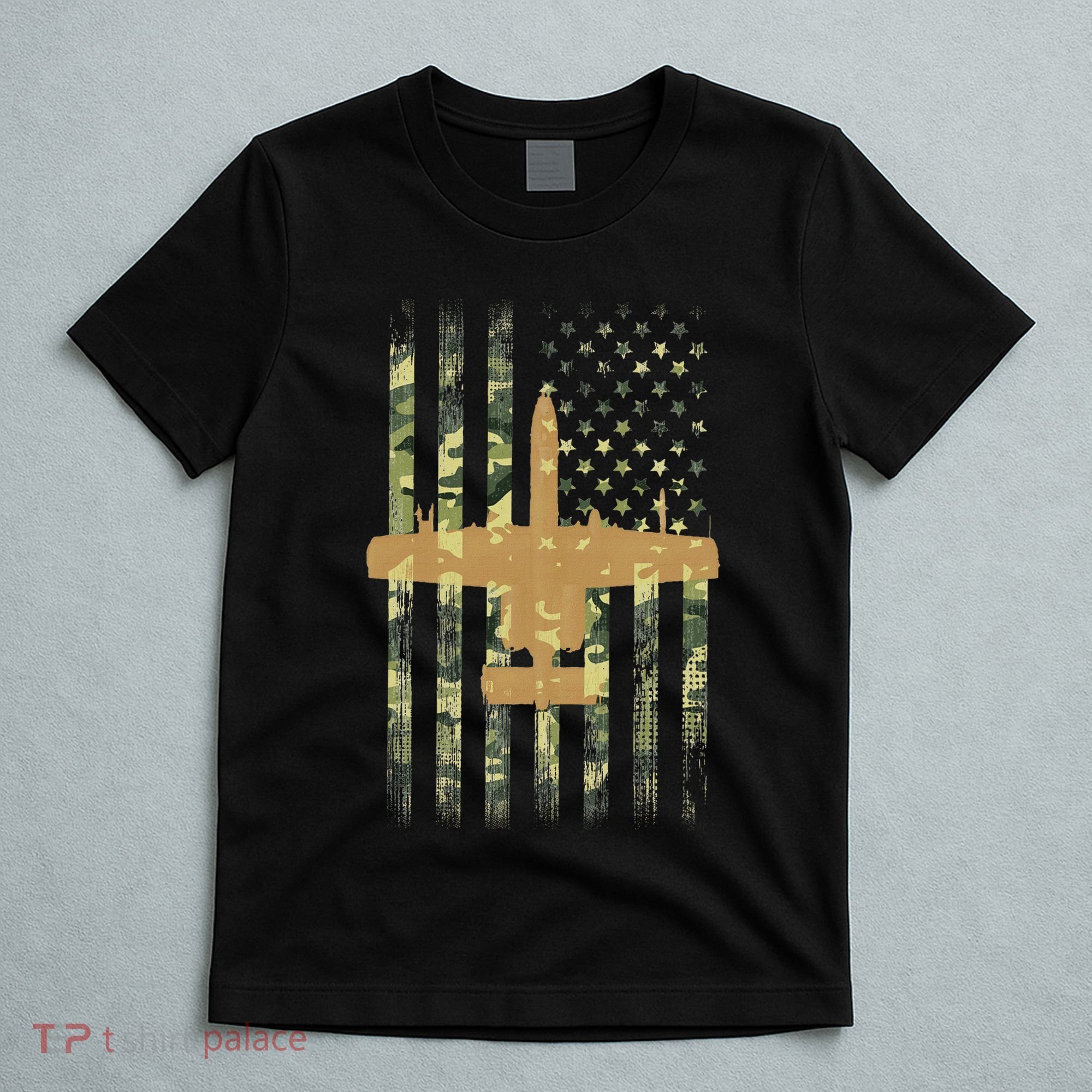 A 10 Thunderbolt Ii Warthog Camo Flag Military Airplane T-Shirt